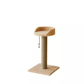 Пушок когтеточка "Тэди" с лежанкой и игрушкой для кошек, цвет бежевый, 60 см Россия 1 уп. х 1 шт. х 4.1 кг