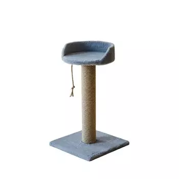 Пушок когтеточка "Тэди" с лежанкой и игрушкой для кошек, цвет серый, 60 см Россия 1 уп. х 1 шт. х 4.1 кг