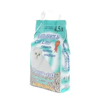 Pussy-Cat Океанический цеолитовый впитывающий наполнитель для кошек - 4,5 л Россия 1 уп. х 1 шт. х 2.8 кг