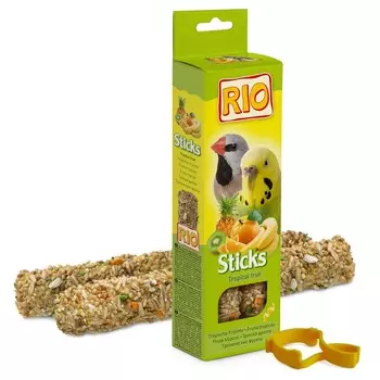 Rio палочки для волнистых попугаев и экзотов с тропическими фруктами 2 шт - 40 г Россия 1 уп. х 1 шт. х 0.08 кг
