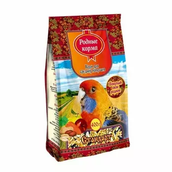 Родные Корма корм для средних попугаев стандарт - 900 г повседневный премиум для взрослых мешок Российский корм 1 уп. х 1 шт. х 0.9 кг