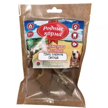 Родные корма лакомство для собак мелких пород, рубец говяжий, сушеный в дровяной печи - 35 г повседневный супер премиум для взрослых с говядиной породы мелкого размера Беларусь 1 уп. х 1 шт. х 0.035 кг