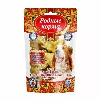 Родные Корма "Традиционные" лакомство для собак хрустики говяжьи - 40 г повседневный премиум для взрослых с говядиной для всех пород Россия 1 уп. х 1 шт. х 0.04 кг