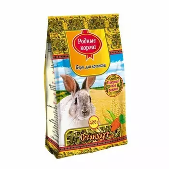 Родные корма сухой корм для кроликов, стандарт - 400 г повседневный премиум для взрослых мешок Российский корм 1 уп. х 1 шт. х 0.4 кг