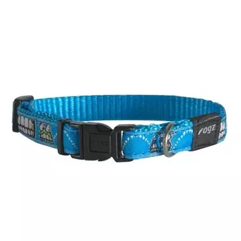 Rogz ошейник для собак мелких пород размер S серия Fancy Dress, обхват шеи 200-310 мм, голубой премиум для всех возрастов s ЮАР 1 уп. х 1 шт. х 0.01 кг