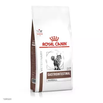 Royal Canin Gastrointestinal Hairball сухой диетический корм для взрослых кошек, профилактика образования волосяных комочков - 350 г ветеринарный супер премиум для взрослых для всех пород мешок Российский корм 1 уп. х 1 шт. х 0.35 кг