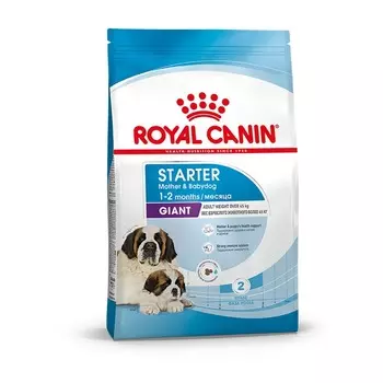 Royal Canin Giant Starter Mother & Babydog полнорационный сухой корм для щенков до 2 месяцев, беременных и кормящих собак гигантских пород повседневный супер премиум для щенков с курицей породы крупного размера мешок Россия 1 уп. х 1 шт. х 15 кг