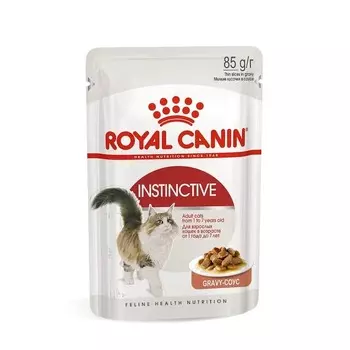 Royal Canin Instinctive влажный корм взрослых кошек кусочки в соусе, в паучах - 85 г х 28 шт повседневный супер премиум для взрослых с рыбой паучи Россия 1 уп. х 24 шт. х 2.04 кг