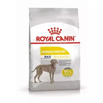 Royal Canin Maxi Dermacomfort полнорационный сухой корм для взрослых и стареющих собак крупных пород при раздражениях и зуде кожи, связанных с повышенной чувствительностью повседневный супер премиум для взрослых породы крупного размера мешок Российский корм 1 уп. х 1 шт. х 10 кг