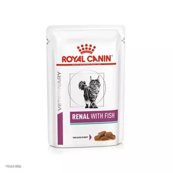 Royal Canin Renal With Fish влажный корм для кошек, диетический, для поддержания функции почек, с рыбой, в паучах - 85 г ветеринарный супер премиум для взрослых для всех пород паучи Российский корм 1 уп. х 28 шт. х 2.38 кг
