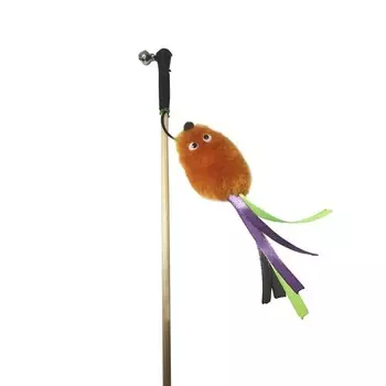 Semi игрушка-махалка для кошек, мышь с лентами, на веревке, оранжевая для всех возрастов для всех пород Россия 1 уп. х 1 шт. х 0.013 кг