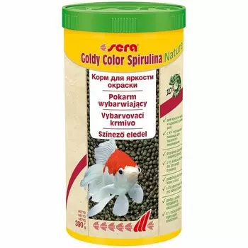Sera Goldy Color Spirulina Корм для золотых рыб в гранулах для улучшения окраски - 1 л повседневный для взрослых рыб Импортный корм 1 уп. х 1 шт. х 0.39 кг