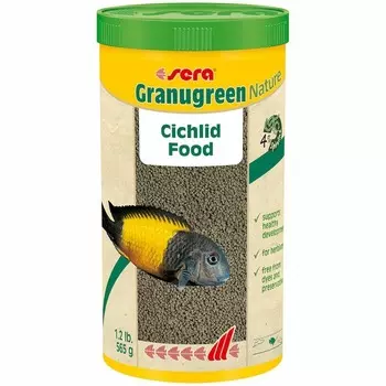 Sera Granugreen Корм для цихлид растительноядных повседневный для взрослых рыб Импортный корм 1 уп. х 1 шт. х 0.57 кг
