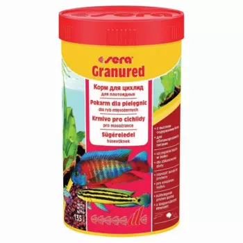 Sera Granured Корм для цихлид плотоядных для улучшения окраски - 250 мл для взрослых рыб Импортный корм 1 уп. х 1 шт. х 0.14 кг