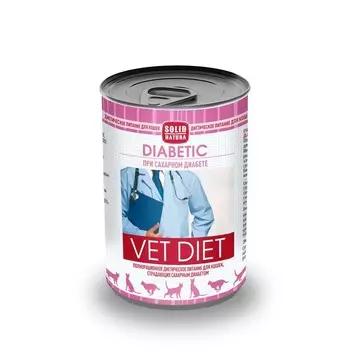 Solid Natura VET Diabetic влажный корм для кошек, диетический, с курицей и лососем - 340 г диетические супер премиум с курицей Россия 1 уп. х 12 шт. х 4.08 кг