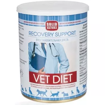 Solid Natura Vet Recovery Support для кошек и собак, в период сниженного аппетита, в консервах - 340 г диетические супер премиум безглютеновые для взрослых консервы (в железной банке) Российский корм 1 уп. х 12 шт. х 4.08 кг