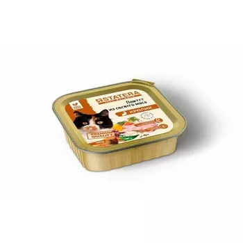 Statera полнорационный влажный корм для взрослых кошек мясной паштет с кроликом, в ламистерах - 100 г х 16 шт повседневный премиум для взрослых с кроликом для всех пород паштет и ламистеры Россия 1 уп. х 16 шт. х 1.6 кг