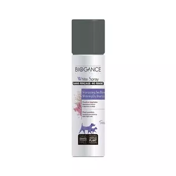 Сухой Шоу-шампунь в форме спрея для моментального ухода за белой и светлой шерстью собак и кошек Biogance WhiteSpay 300 мл уход за шерстью для щенков Франция 1 уп. х 1 шт. х 0.3 кг