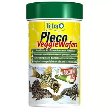 TetraPleco Veggie Wafers корм-пластинки с добавлением цуккини для донных рыб 250 мл повседневный Импортный корм 1 уп. х 1 шт. х 0.11 кг