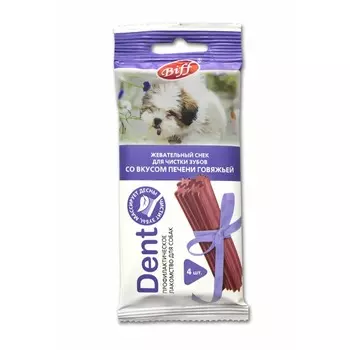 Titbit жев снек Dent со вкусом печени говяжьей для мелких собак - 40 г с говядиной Россия 1 уп. х 1 шт. х 0.04 кг
