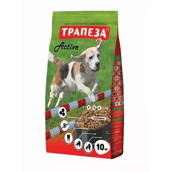 Трапеза Active сухой корм для собак активных пород, 2,5 кг премиум мешок Россия 1 уп. х 1 шт. х 2.5 кг