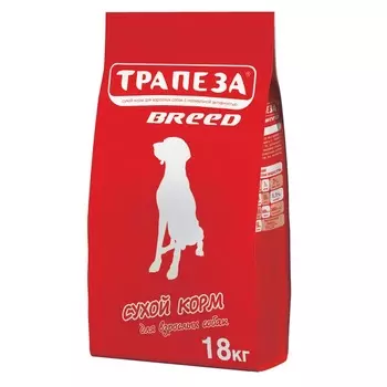 Трапеза Breed сухой корм для собак с нормальной активностью, с говядиной - 18 кг повседневный эконом для взрослых с говядиной породы среднего размера мешок Россия 1 уп. х 1 шт. х 18 кг