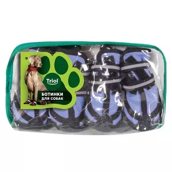 Triol ботинки для собак "Комфорт", синие, размер XL, 75х70х85 мм - 4 шт xl Китай 1 уп. х 1 шт. х 0.323 кг