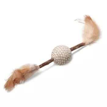 Triol игрушка для кошек из мататаби "Мячик с перьями", 220мм для всех возрастов Китай 1 уп. х 1 шт. х 0.011 кг