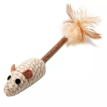 Triol игрушка для кошек из мататаби "Мышка с перьями", 70x180мм для всех возрастов Китай 1 уп. х 1 шт. х 0.01 кг