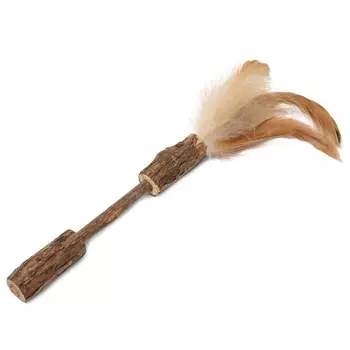 Triol игрушка для кошек из мататаби "Палочка с перьями", 120x170мм для всех возрастов Китай 1 уп. х 1 шт. х 0.009 кг