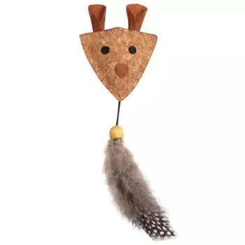 Triol игрушка для кошек из пробки "Мышка с перьями", 65/180 мм Китай 1 уп. х 1 шт. х 0.018 кг
