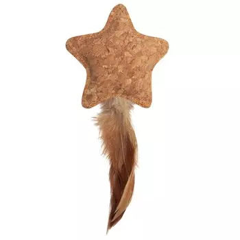 Triol игрушка для кошек из пробки "Звездочка с перьями", 80/150 мм Китай 1 уп. х 1 шт. х 0.018 кг
