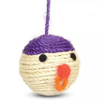 Triol игрушка для кошек из сизаля "Мяч-мордашка", d65мм для всех возрастов Китай 1 уп. х 1 шт. х 0.047 кг