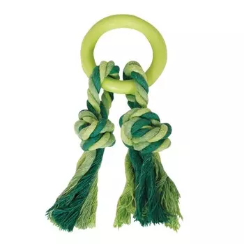 Triol Игрушка для собак из цельнолитой резины "Кольцо с двумя веревками", 60/190мм для всех пород Китай 1 уп. х 1 шт. х 0.049 кг