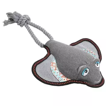 Triol Игрушка для собак мягкая "Скат с веревкой", 250/420мм для всех пород Китай 1 уп. х 1 шт. х 0.2 кг