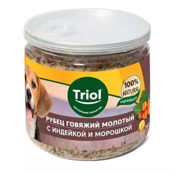 Triol лакомство для собак, аппетитная "приправа" из говяжьего рубца с индейкой и морошкой, 100г для всех возрастов Китай 1 уп. х 1 шт. х 0.1 кг