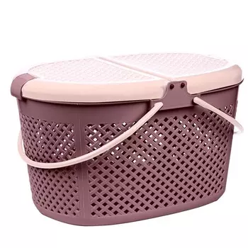 Triol переноска овальная для животных "Лукошко", пыльная роза / Triol 470х340х280 мм для всех возрастов Россия 1 уп. х 1 шт. х 1.133 кг