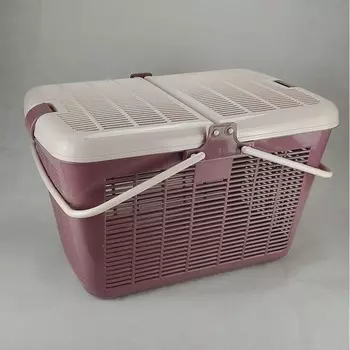 Triol переноска прямоугольная для животных "Корзинка", пыльная роза - 450х320х280 мм для всех возрастов Россия 1 уп. х 1 шт. х 1.115 кг