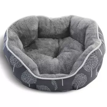 Triol S лежанка овальная "сказочный лес", серая, 450х400х160 мм для всех пород Китай 1 уп. х 1 шт. х 0.658 кг