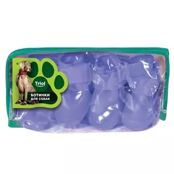 Triol сапожки для собак "Прогулка", синие, размер S, 40х30х40 мм - 4шт s Китай 1 уп. х 1 шт. х 0.082 кг