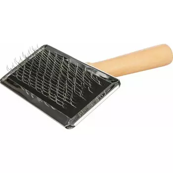 Trixie Щетка-пуходерка мягкая 13 х 9 см с деревянной ручкой +расческа груминг Китай 1 уп. х 1 шт. х 0.064 кг