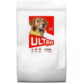 Ultra сухой корм для взроcлых собак всех пород, с курицей - 12 кг эконом для взрослых с курицей для всех пород мешок Российский корм 1 уп. х 1 шт. х 12 кг