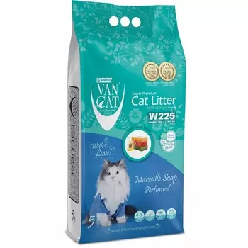 Van Cat Marsilla Soap наполнитель для кошек, 100% натуральный, комкующийся, без пыли, с ароматом марсельского мыла - 5 кг Турция 1 уп. х 1 шт. х 5 кг
