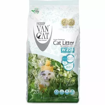 Van Cat Natural наполнитель для кошек, 100% натуральный, комкующийся, без пыли, без запаха - 20 кг супер премиум Турция 1 уп. х 1 шт. х 20 кг