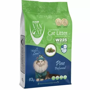 Van Cat Pine наполнитель для кошек, 100% натуральный, комкующийся, без пыли, с ароматом соснового леса - 10 кг Турция 1 уп. х 1 шт. х 10 кг