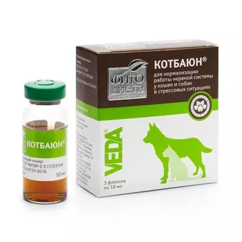 Veda Фитодиета Кот Баюн кормовая добавка для нормализации работы нервной системы у кошек и собак 3 шт х 10 мл успокоительное для всех возрастов Россия 1 уп. х 1 шт. х 0.03 кг