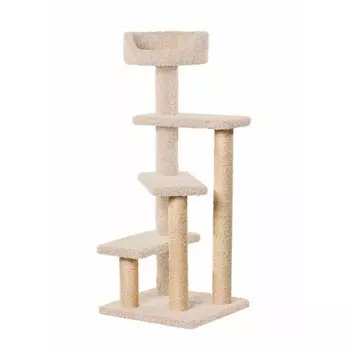 Винтовая лестница когтеточка Пушок для кошек, цвет молочный Россия 1 уп. х 1 шт. х 17 кг