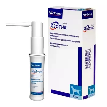 Virbac Изотик (EasOtic) суспензия дерматологическая для взрослых кошек и взрослых собак всех пород для лечения наружного отита - 50 г для взрослых для всех пород Франция 1 уп. х 1 шт. х 0.05 кг