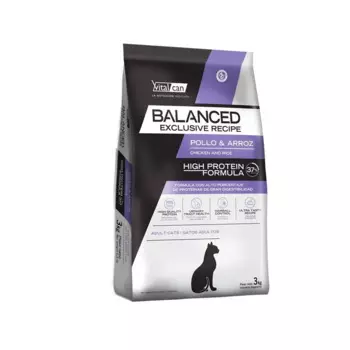 Vitalcan Balanced Cat Adult Exclusive Recipe сухой корм для кошек, с курицей и рисом - 3 кг супер премиум для взрослых с курицей для всех пород мешок Аргентина 1 уп. х 1 шт. х 3 кг