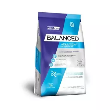 Vitalcan Balanced Cat Adult сухой корм для кошек, с курицей супер премиум для взрослых с курицей для всех пород мешок Аргентина 1 уп. х 1 шт. х 15 кг